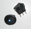 Round 19mm Two Position LED Illuminated Blue Dot Switch
