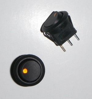 Round 19mm Two Position LED Illuminated Amber Dot Switch